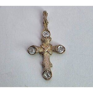 Sterling Silver Cross‎ Pendant Vintage 925 Religious Christian Jewelry CBX